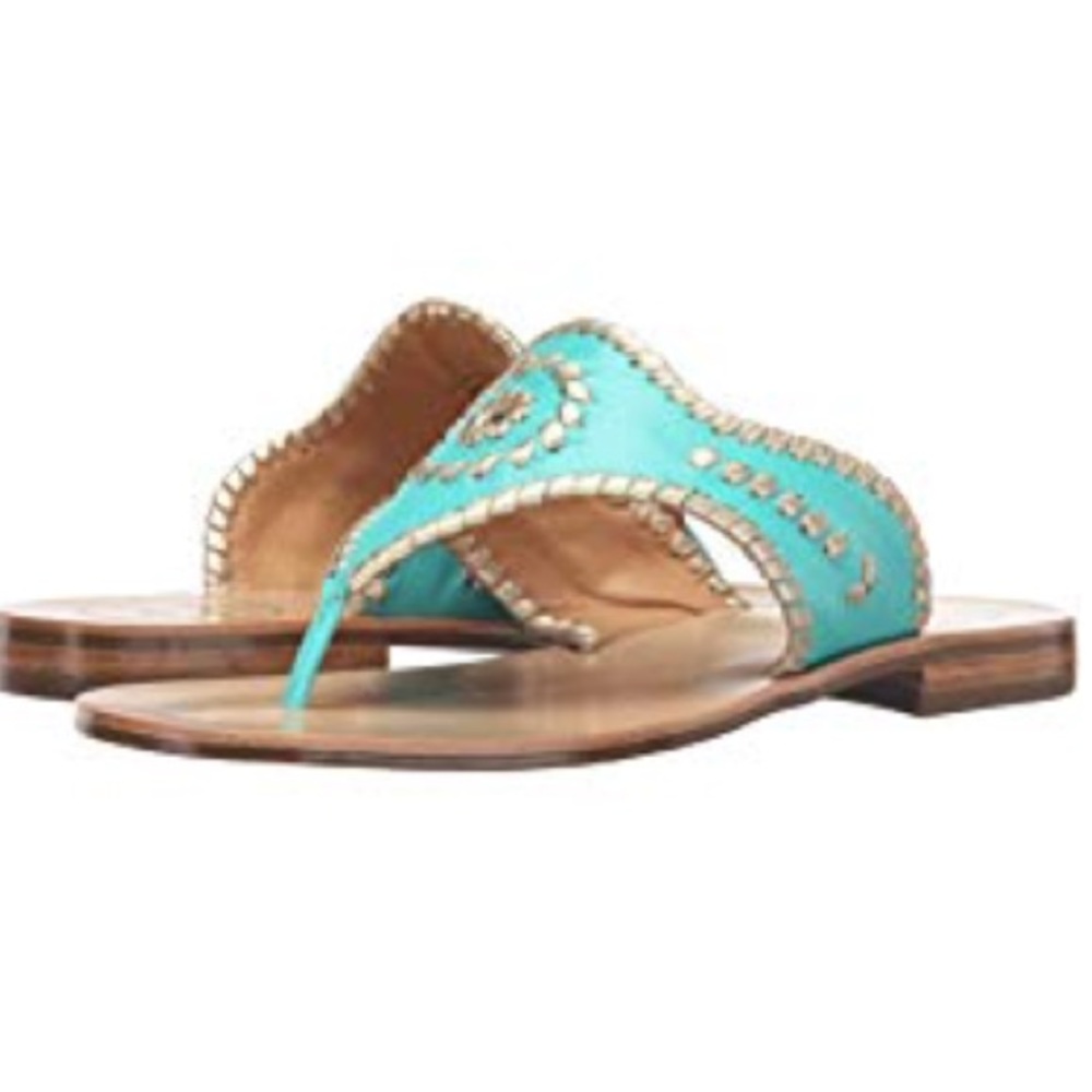 NEW JACK ROGERS BLUE GOLD BLAIR SANDAL SIZE 5
